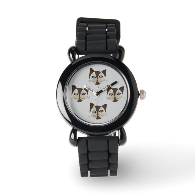 Reloj De Pulsera Elegant Siamese Cat Watch – Cat Lover Gift (Anverso)