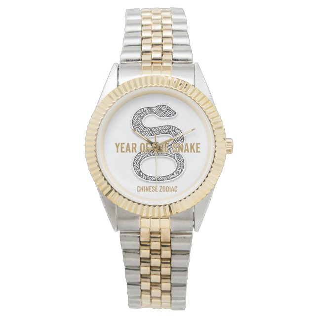 Reloj De Pulsera Elegant Snake - Luxury Chinese Zodiac Art & Mystic (Anverso)