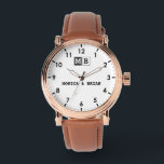 Reloj De Pulsera Elegant typography custom name wristwatch Romantic<br><div class="desc">Couple’s Names with Initials & Wedding Date – A Timeless Keepsake Celebrate love with this Personalized Couple’s Names Watch, a beautifully crafted custom timepiece designed to commemorate special moments. Featuring your custom names, initials, and wedding date, this elegant watch is a sentimental keepsake for weddings, anniversaries, or romantic occasions. With...</div>