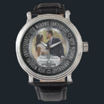 Reloj De Pulsera Elegante 10° Aniversario de la Foto de los Bodas<br><div class="desc">Personalice este elegante diseño fotográfico del décimo aniversario del boda con sus fotos,  nombres y fechas de boda y aniversario. Diseño original creado por Holiday Hearts Designs.</div>