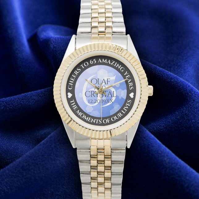 Reloj De Pulsera Elegante 65º Aniversario del Boda de Zafiro Azul (Elegant 65th Blue Sapphire Wedding Anniversary Wristwatch Cover Photo)