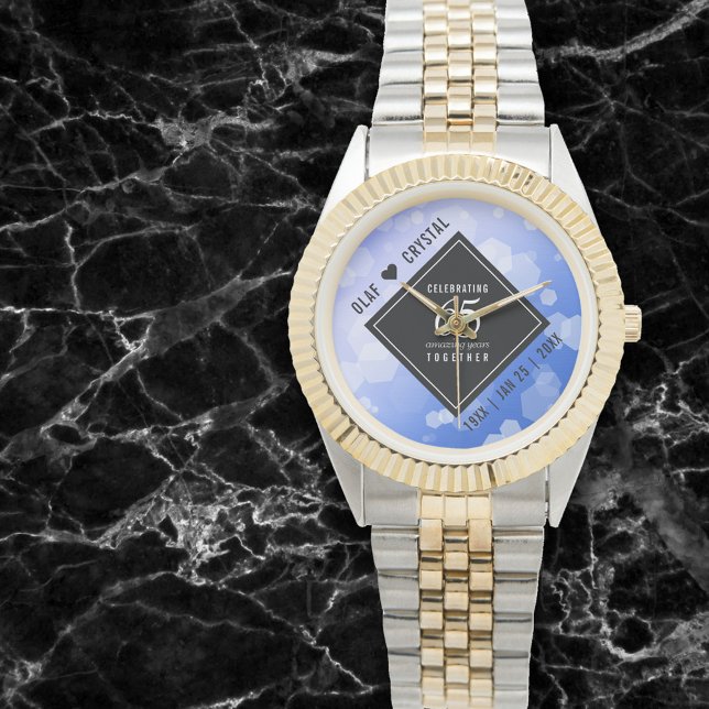 Reloj De Pulsera Elegante 65º Aniversario del Boda de Zafiro Azul (Subido por el creador)