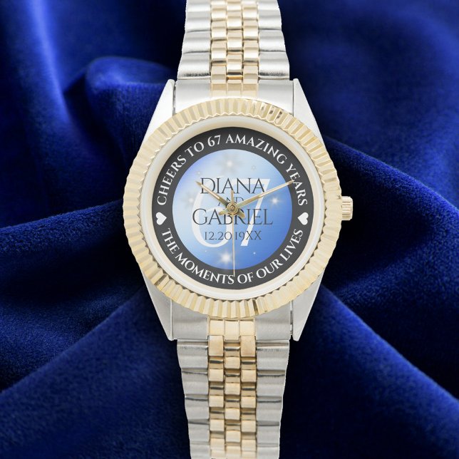 Reloj De Pulsera Elegante 67º Aniversario del Boda de Star Sapphire (Elegant 67th Star Sapphire Wedding Anniversary Wristwatch Cover Photo)