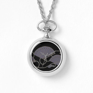 Reloj De Pulsera Elegante Abanico Morado