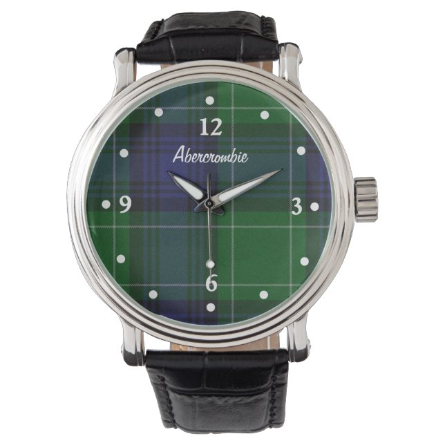 Reloj De Pulsera Elegante Abercrombie Plaid Factura Personalizado W (Anverso)