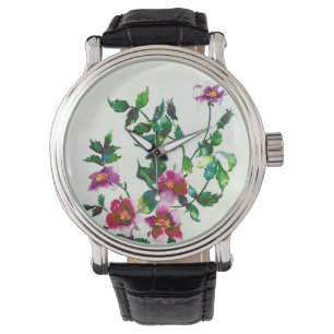 Reloj De Pulsera Elegante acuarela moderna flores silvestres de col