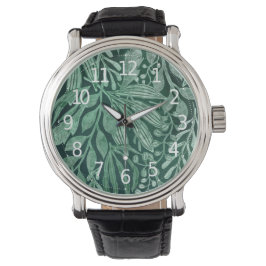 Reloj De Pulsera Elegante acuarela Obra de arte de hojas verdes bot
