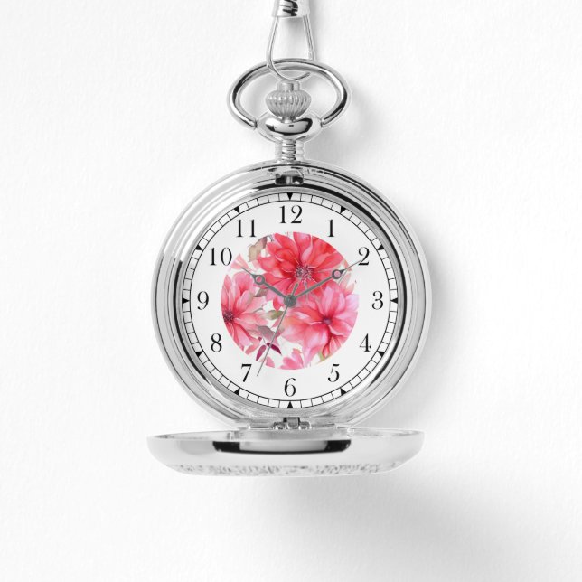 Reloj De Pulsera Elegante acuarela rosa Floral Moda estilo Womans (Anverso)