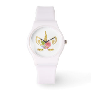 Reloj De Pulsera Elegante adorable bonito floral purpurina unicorni