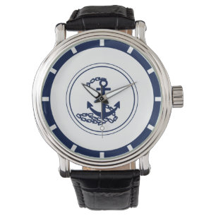 Reloj De Pulsera Elegante Anchor Azul estilo Marítimo