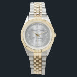 Reloj De Pulsera Elegante aniversario Boda de diamantes plateados 2<br><div class="desc">Esta elegancia ostentosa enmarca este 25 aniversario boda en un diseño único de diamante de vieiras con rombo central con chispas falsas añadidas en un gradiente de tono plateado. Diseño original de Holiday Hearts Designs (derechos reservados). Por favor, tenga en cuenta que todos los adornos están impresos y solamente están...</div>