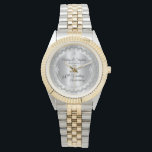 Reloj De Pulsera Elegante aniversario del 60 aniversario del Boda d<br><div class="desc">La elegancia ostentosa enmarca este diseño de aniversario 60 bodas en un diseño único de diamante de vieiras con diamante de lágrima central con chispas falsas añadidas en un gradiente de color plateado. Diseño original de Holiday Hearts Designs (derechos reservados). Por favor, tenga en cuenta que todos los adornos están...</div>