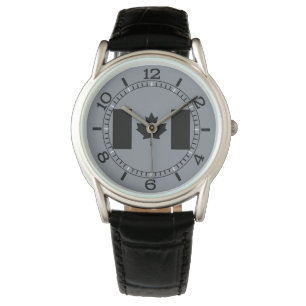 Reloj De Pulsera Elegante bandera canadiense en negro