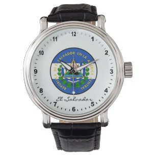 Reloj De Pulsera Elegante bandera de El Salvador Watch y El Salvado