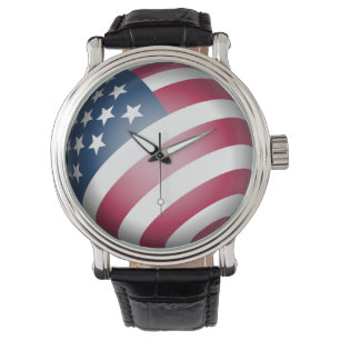 Reloj De Pulsera Elegante bandera patriótica estadounidense en dise