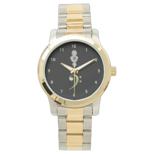 Reloj De Pulsera Elegante Beethoven y Bass Clef Watch