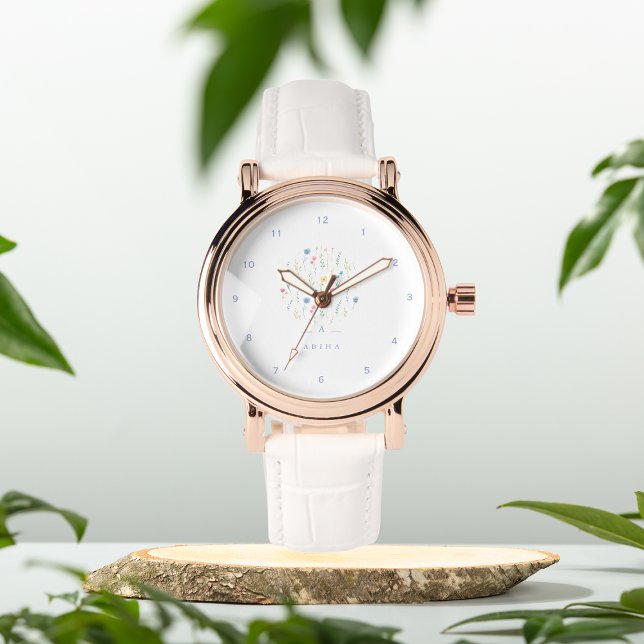Reloj De Pulsera Elegante Blue Floral eWatch personalizado (Subido por el creador)