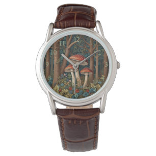 Reloj De Pulsera Elegante bosque boscoso de setas boho