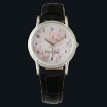 Reloj De Pulsera Elegante Bouquet de rosas rosadas vintage<br><div class="desc">Un reloj con una fotografía de un ramo de rosas rosas. Elegancia vintage.</div>