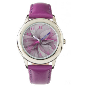 Reloj De Pulsera Elegante Caos Moderno Arte Abstracto Fractal Rosa