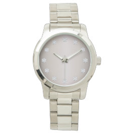 Reloj De Pulsera Elegante Cara Plata Y Diamantes