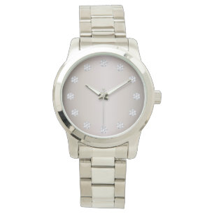 Reloj De Pulsera Elegante Cara Plata Y Diamantes