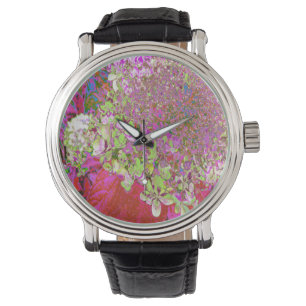 Reloj De Pulsera Elegante Chartreuse Verde, Rosa y Azul Hydrangea