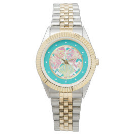 Reloj De Pulsera Elegante Chevron Seashells