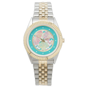 Reloj De Pulsera Elegante Chevron Seashells