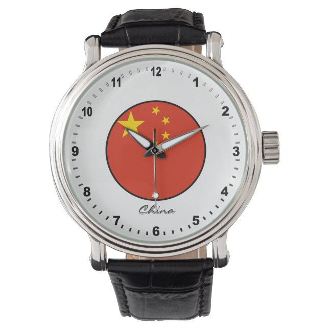Reloj De Pulsera Elegante China Watch y Bandera China / Pekín (Anverso)