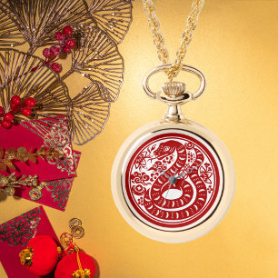 Reloj De Pulsera Elegante chino de serpiente de Año Nuevo Zodiac Pe