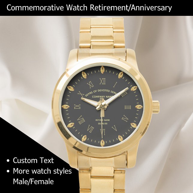 Reloj De Pulsera Elegante cruz de retiro oro negro conmemorativo (Subido por el creador)