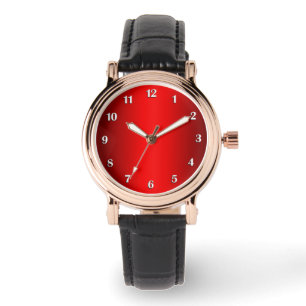 Reloj De Pulsera Elegante degradado rojo con números blancos