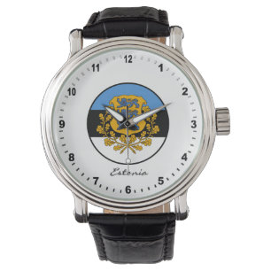 Reloj De Pulsera Elegante estonia Watch y bandera estonia
