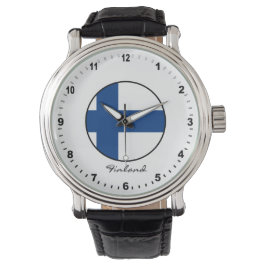 Reloj De Pulsera Elegante Finlandia Watch y Bandera Finlandesa / He