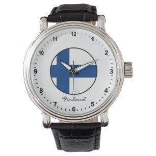 Reloj De Pulsera Elegante Finlandia Watch y Bandera Finlandesa / He