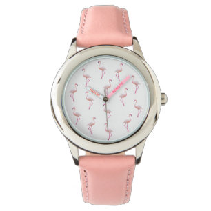 Reloj De Pulsera Elegante flamenco blanco rosado   Personalizado de