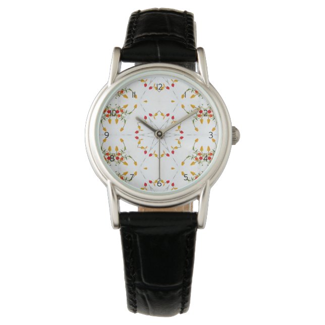 Reloj De Pulsera Elegante Floral Vintage (Anverso)