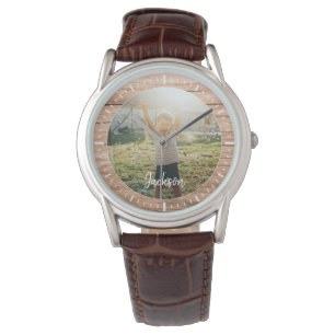 Reloj De Pulsera Elegante foto de nombre personalizado de madera r