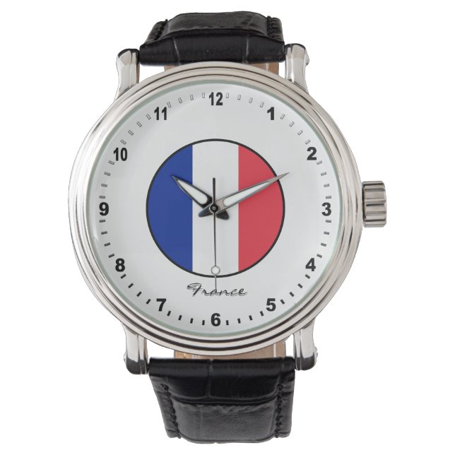 Reloj De Pulsera Elegante Francia Watch y Bandera Francesa / París (Anverso)