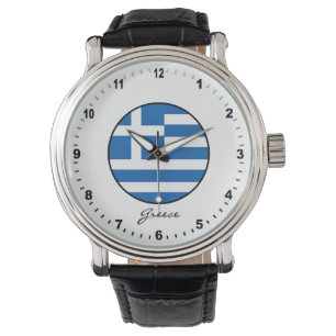 Reloj De Pulsera Elegante Grecia Watch y bandera griega / Atenas