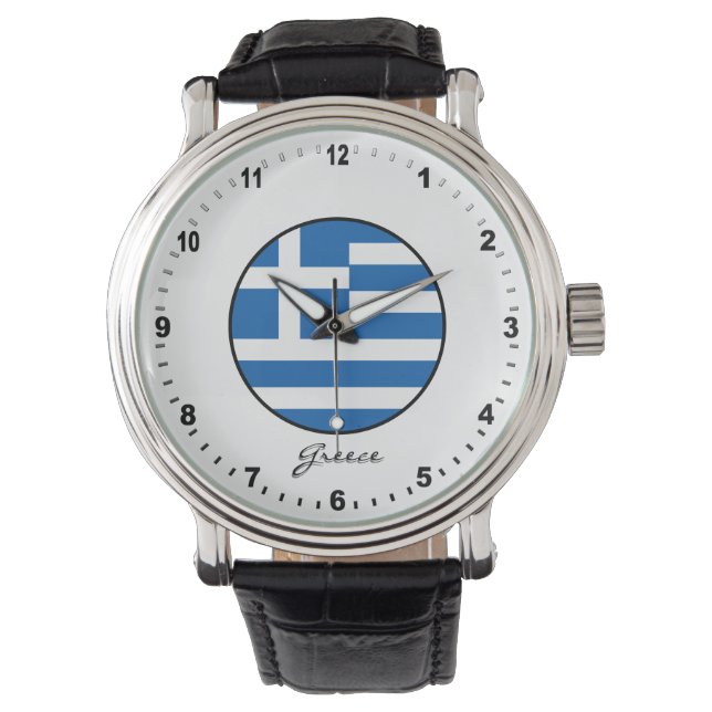 Reloj De Pulsera Elegante Grecia Watch y bandera griega / Atenas (Anverso)