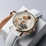 Reloj De Pulsera Elegante guión "Amor" foto Personalizado<br><div class="desc">Agrega tu foto favorita de tus últimas vacaciones,  boda o ocasión especial.</div>