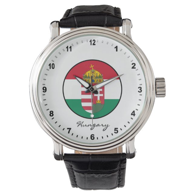 Reloj De Pulsera Elegante Hungría Watch y bandera húngara (Anverso)
