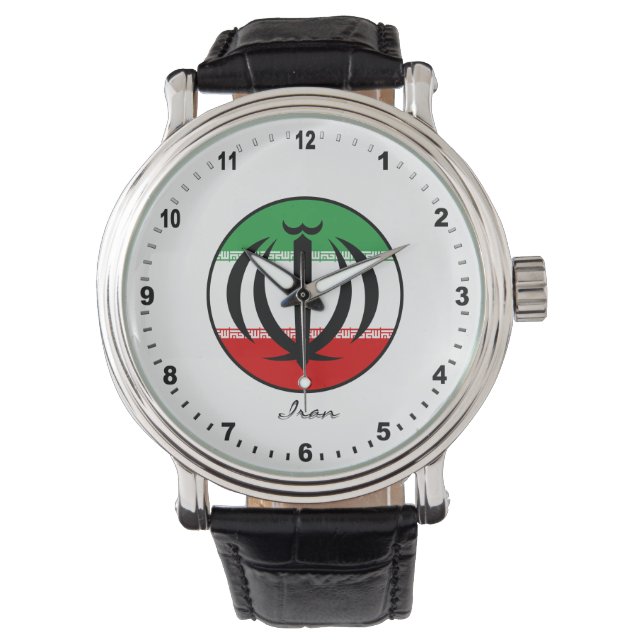 Reloj De Pulsera Elegante Irán Watch y Bandera Iraní / Teherán (Anverso)