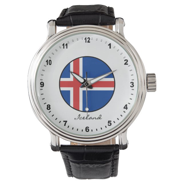 Reloj De Pulsera Elegante Islandia Watch y bandera islandesa (Anverso)