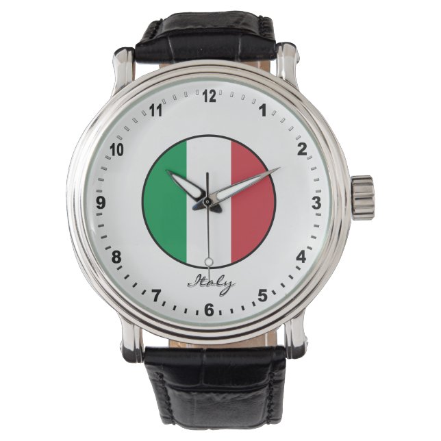 Reloj De Pulsera Elegante Italia Watch & Bandera Italiana / Roma (Anverso)