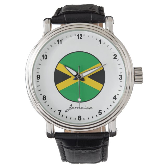 Reloj De Pulsera Elegante Jamaica Watch y bandera jamaiquina (Anverso)