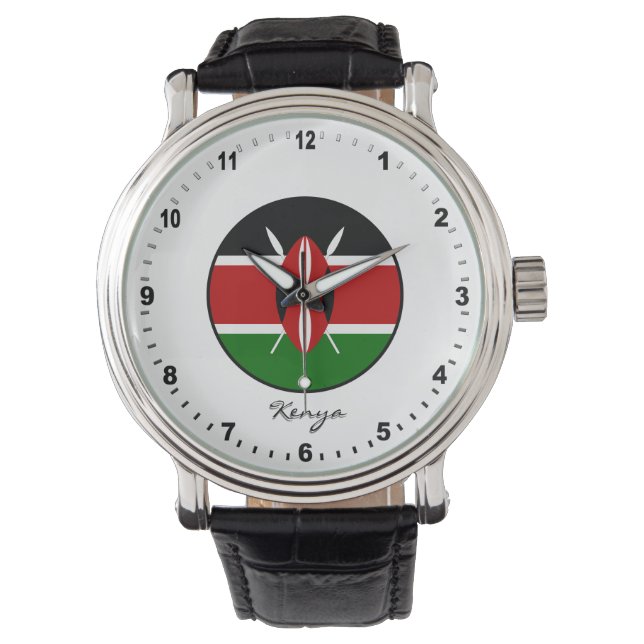 Reloj De Pulsera Elegante Kenya Watch y bandera keniana (Anverso)