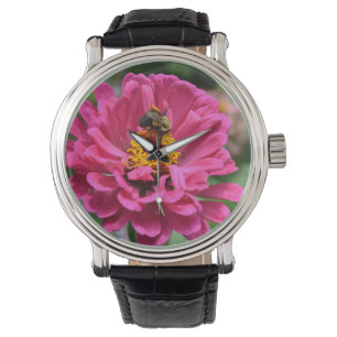 Reloj De Pulsera Elegante mamá floral rosa de margarita de miel